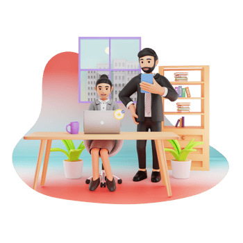 Working Employee 3D Character Illustration png