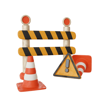 3d Construction road barrier png