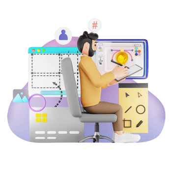 Free Designer Building Website 3D Character Illustration png