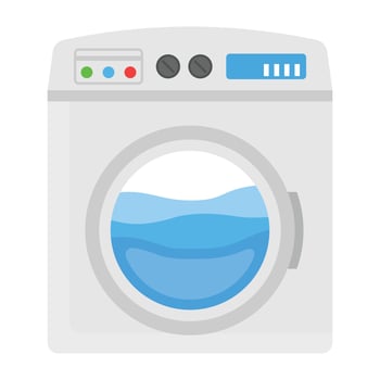 Icon showing device for laundry using electric power, a washing machine icon vector