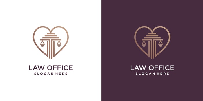 Lawyer logo idea with creative element concept style vector