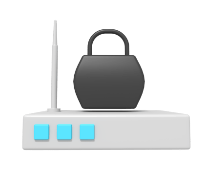 Security padlock of internet router png