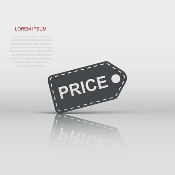 Price coupon icon in flat style. Price tag vector illustration on white isolated background. Sale sticker business concept.