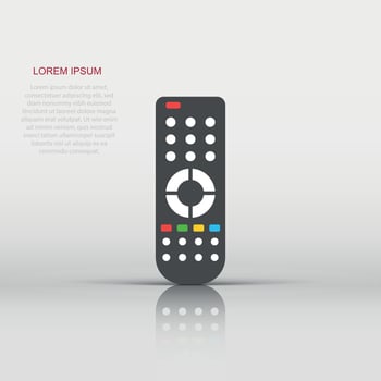 Remote control icon in flat style. Infrared controller vector illustration on white isolated background. Tv keypad business concept.
