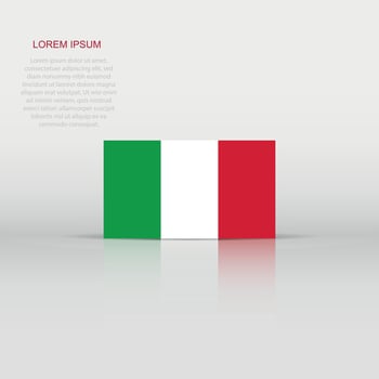 Italy flag icon in flat style. National sign vector illustration. Politic business concept.