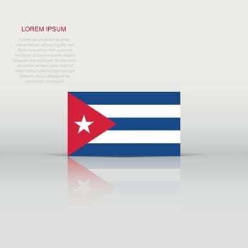 Cuba flag icon in flat style. Cuban national sign vector illustration. Politic business concept.