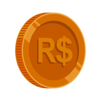 Real Bronze Coin Brazilian Copper Money Vector