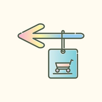 icon gradient color to supermarket area vector