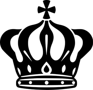 Coronation, Black and White Vector illustration