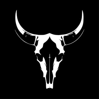 Cow Skull, Minimalist and Simple Silhouette - Vector illustration