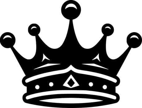 Crown - Black and White Isolated Icon - Vector illustration