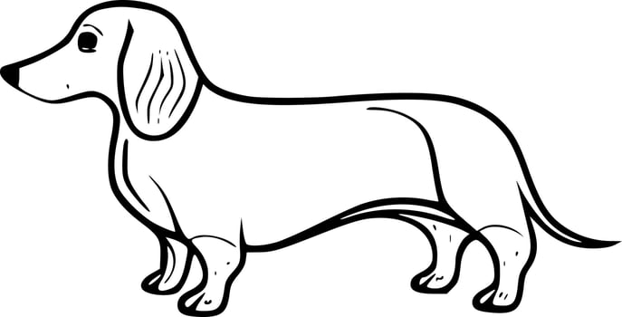 Dachshund - Black and White Isolated Icon - Vector illustration