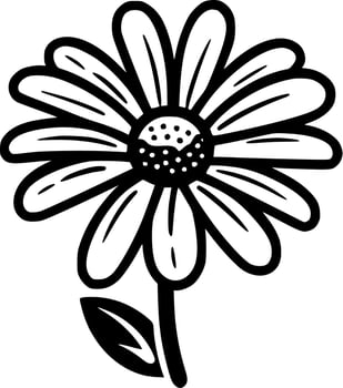 Daisy - Black and White Isolated Icon - Vector illustration