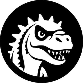 Dinosaur - Black and White Isolated Icon - Vector illustration
