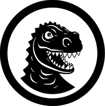 Dinosaur - Black and White Isolated Icon - Vector illustration