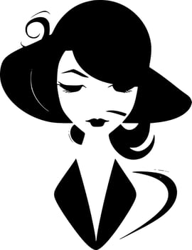 Fashion Girl, Minimalist and Simple Silhouette - Vector illustration