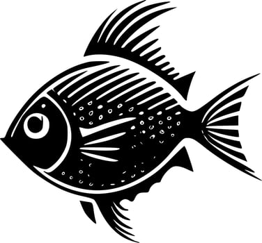 Fish, Black and White Vector illustration
