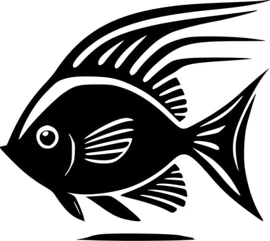 Fish - Black and White Isolated Icon - Vector illustration