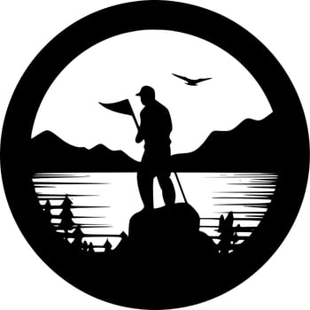 Fishing - Minimalist and Flat Logo - Vector illustration