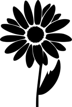 Flower - Black and White Isolated Icon - Vector illustration