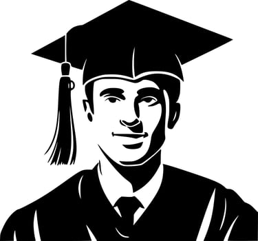 Graduation - Minimalist and Flat Logo - Vector illustration