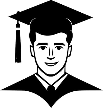 Graduation, Minimalist and Simple Silhouette - Vector illustration