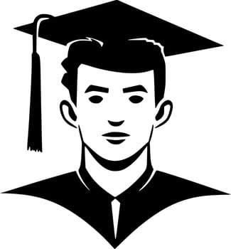 Graduation, Black and White Vector illustration