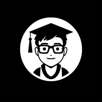 Graduation, Black and White Vector illustration