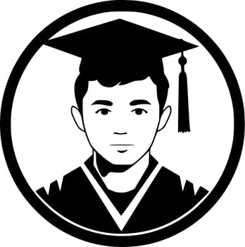 Graduation, Minimalist and Simple Silhouette - Vector illustration