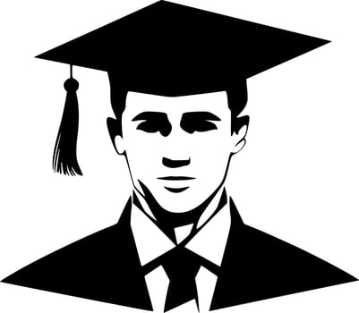 Graduation - Minimalist and Flat Logo - Vector illustration