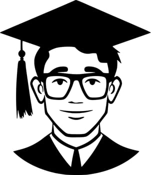 Graduation, Black and White Vector illustration