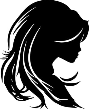 Hair, Minimalist and Simple Silhouette - Vector illustration
