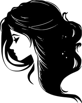 Hair, Black and White Vector illustration