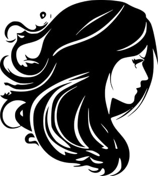 Hair - Black and White Isolated Icon - Vector illustration