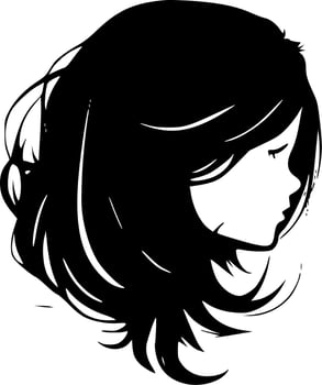 Hair, Minimalist and Simple Silhouette - Vector illustration