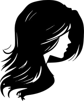 Hair - Black and White Isolated Icon - Vector illustration