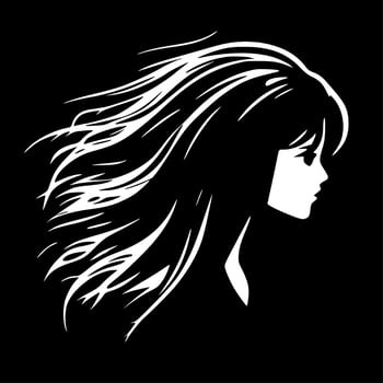 Hair, Minimalist and Simple Silhouette - Vector illustration