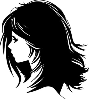 Hair - Black and White Isolated Icon - Vector illustration