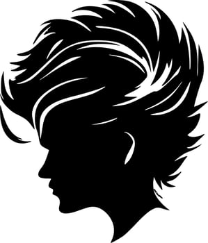 Hair - Black and White Isolated Icon - Vector illustration