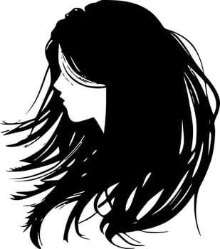 Hair - Black and White Isolated Icon - Vector illustration