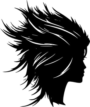 Hair, Minimalist and Simple Silhouette - Vector illustration