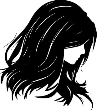 Hair, Black and White Vector illustration