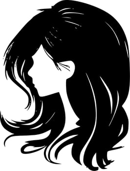 Hair - Minimalist and Flat Logo - Vector illustration