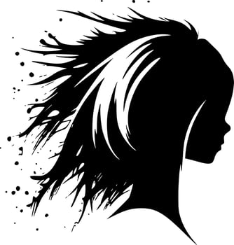Hair - Black and White Isolated Icon - Vector illustration