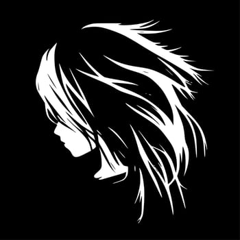 Hair - Black and White Isolated Icon - Vector illustration