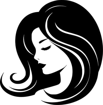 Hair, Black and White Vector illustration