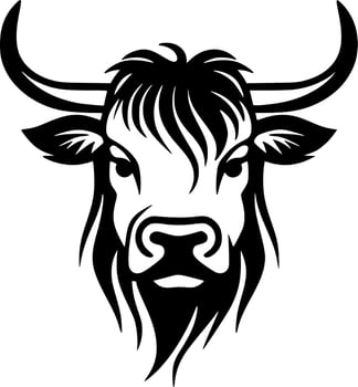 Highland Cow, Minimalist and Simple Silhouette - Vector illustration