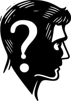 Question, Black and White Vector illustration