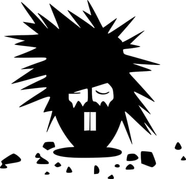 Rock - Minimalist and Flat Logo - Vector illustration