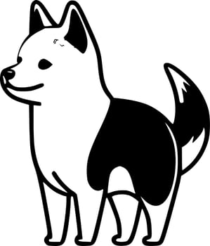 Shiba, Minimalist and Simple Silhouette - Vector illustration
